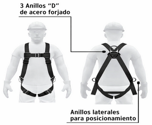 Arnés con tres anillos D